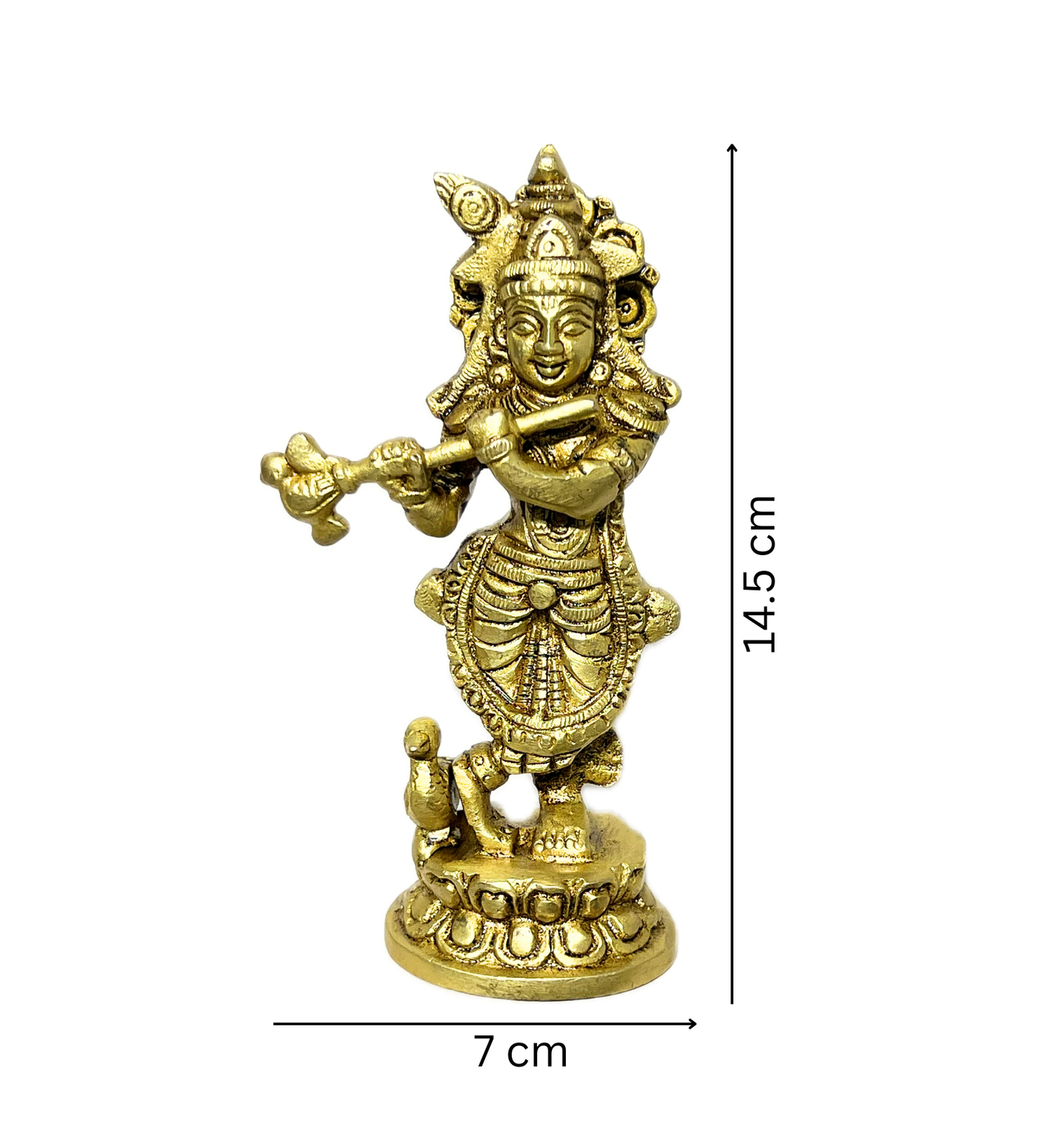 Brass Krishna Idol – 100% Pure Brass