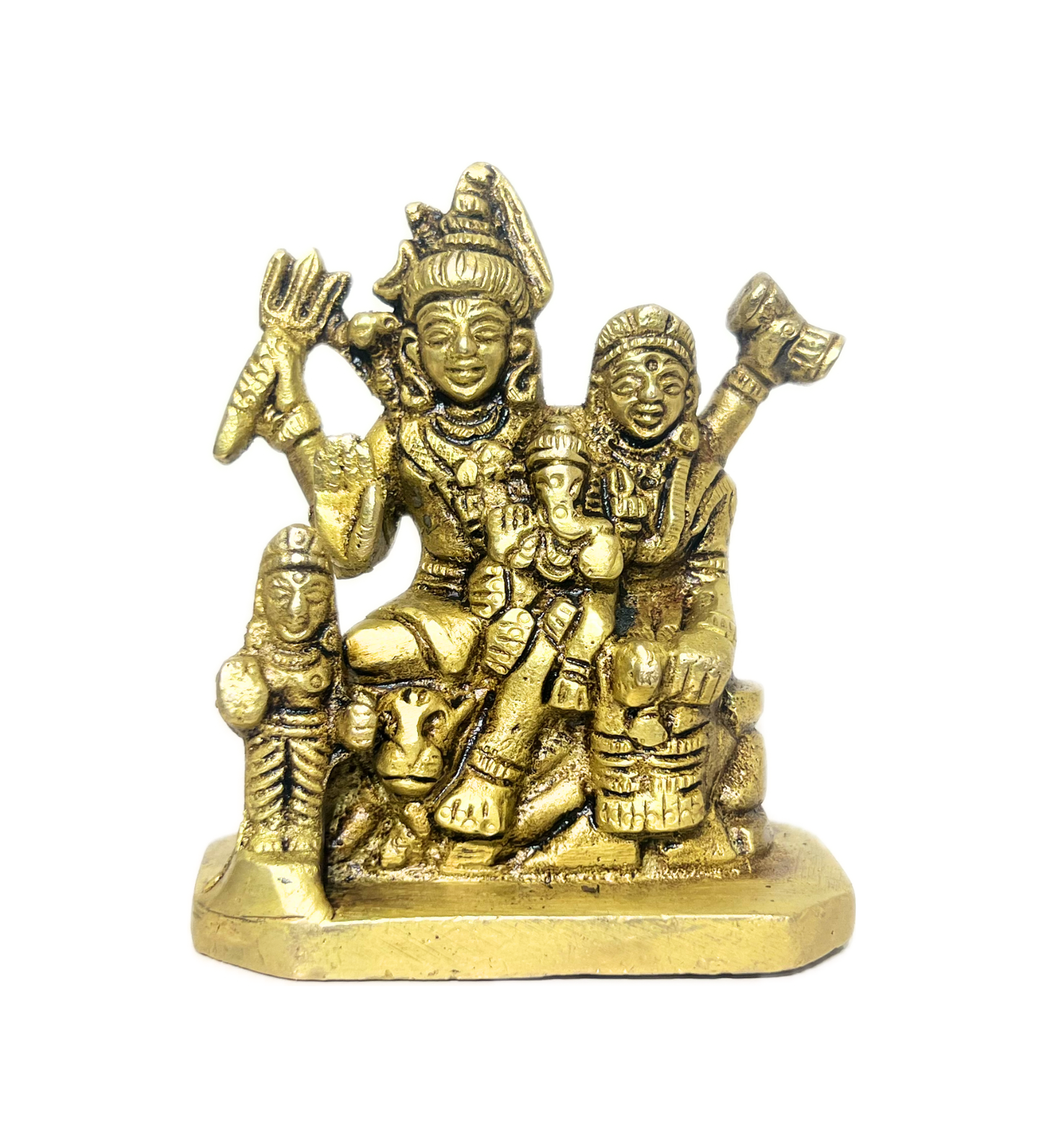 Shiv Parivar Idol Set 100% Pure Brass – Antique Finish