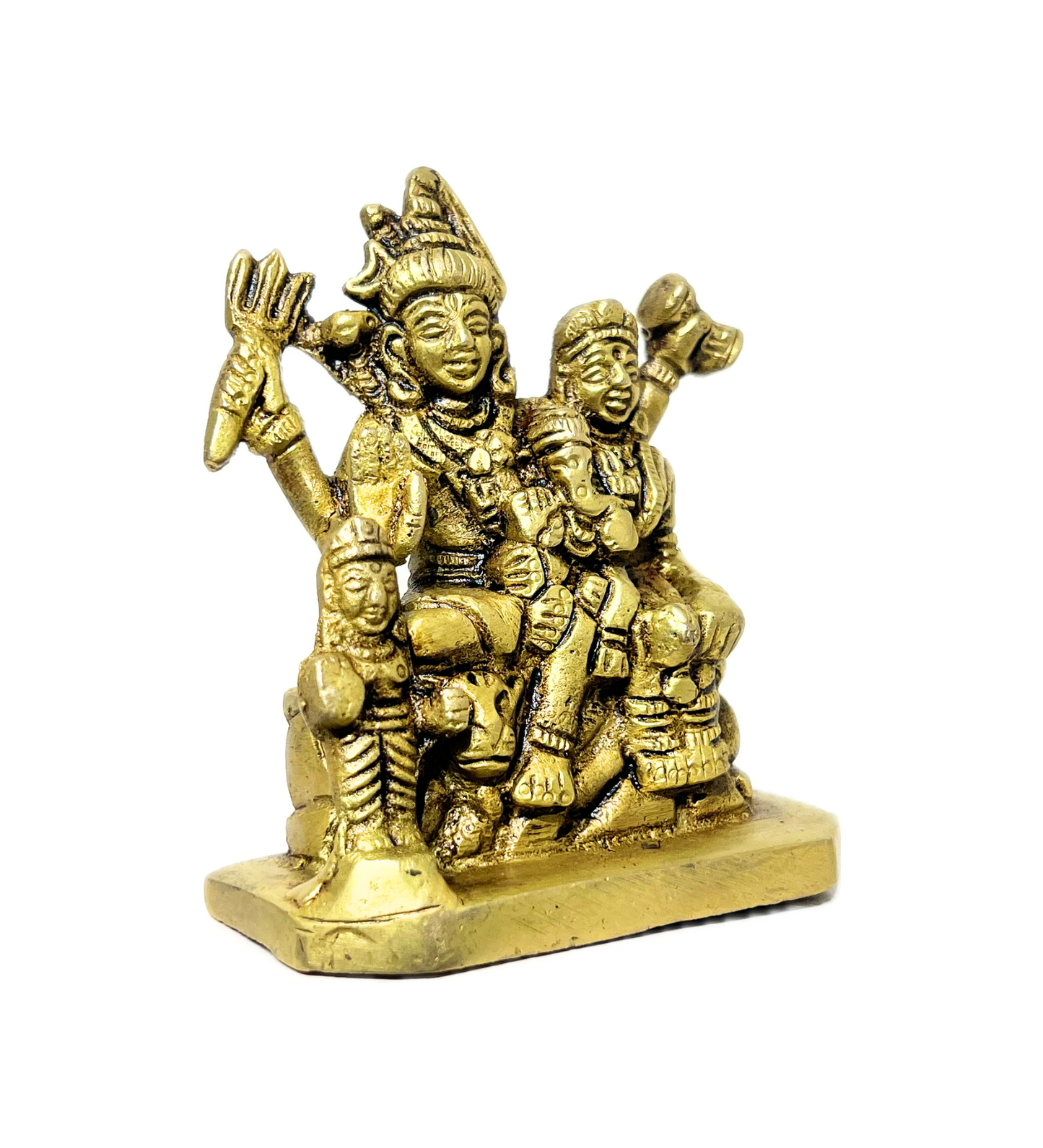 Shiv Parivar Idol Set 100% Pure Brass – Antique Finish