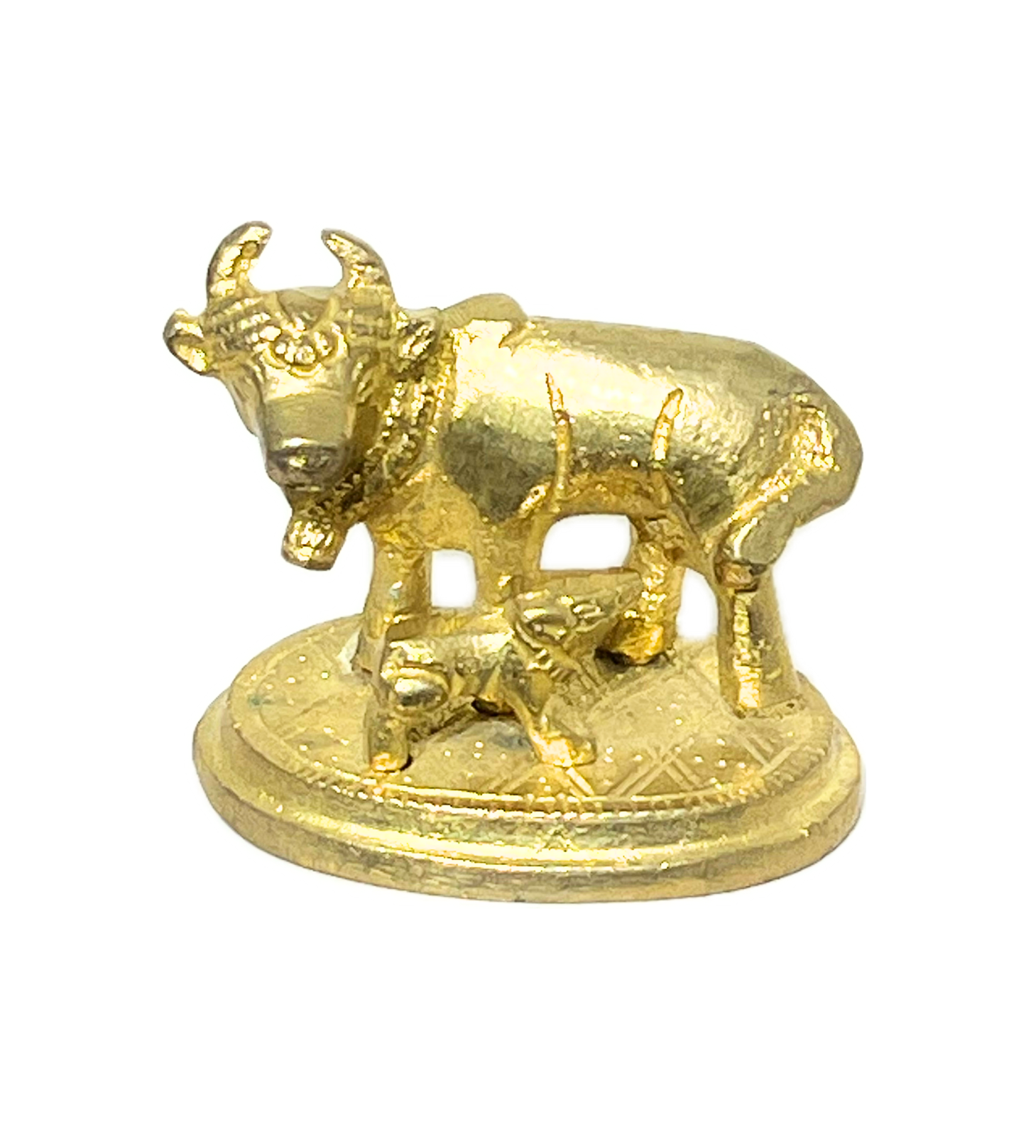 Brass Kamdhenu Cow with Calf Idol – 100% Pure Brass