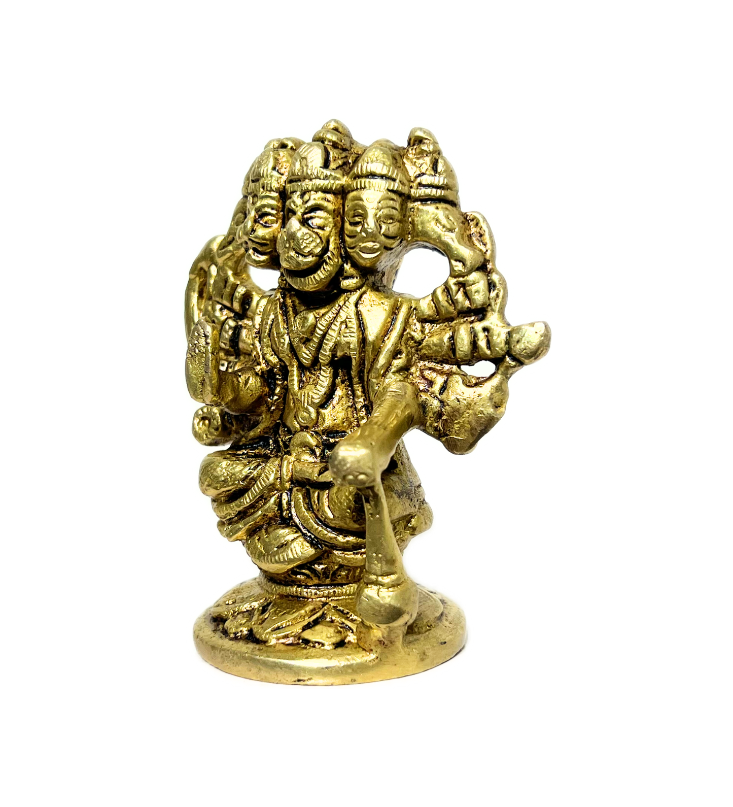 Brass Panchmukhi Hanuman Idol – 100% Pure Brass