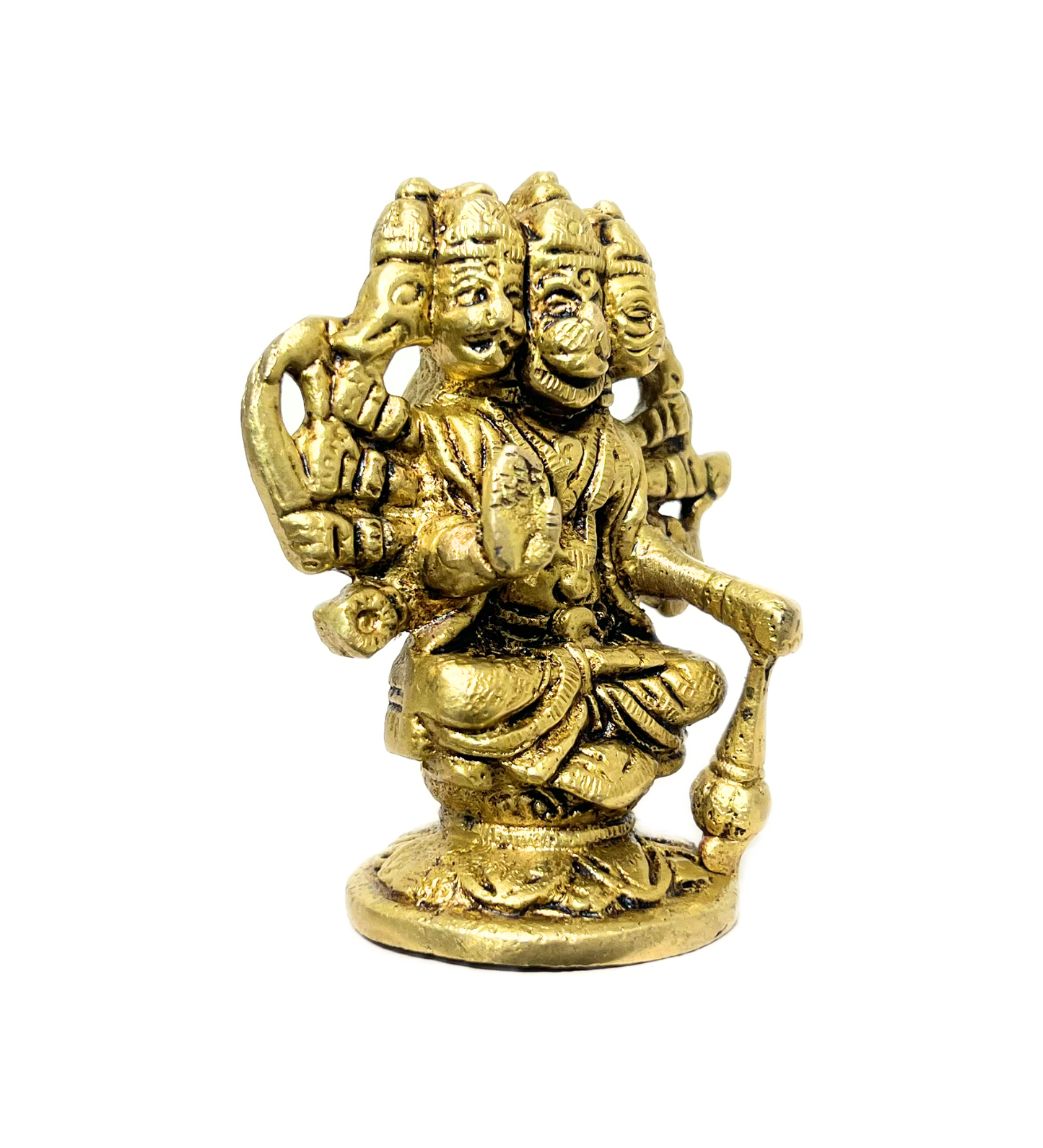 Brass Panchmukhi Hanuman Idol – 100% Pure Brass