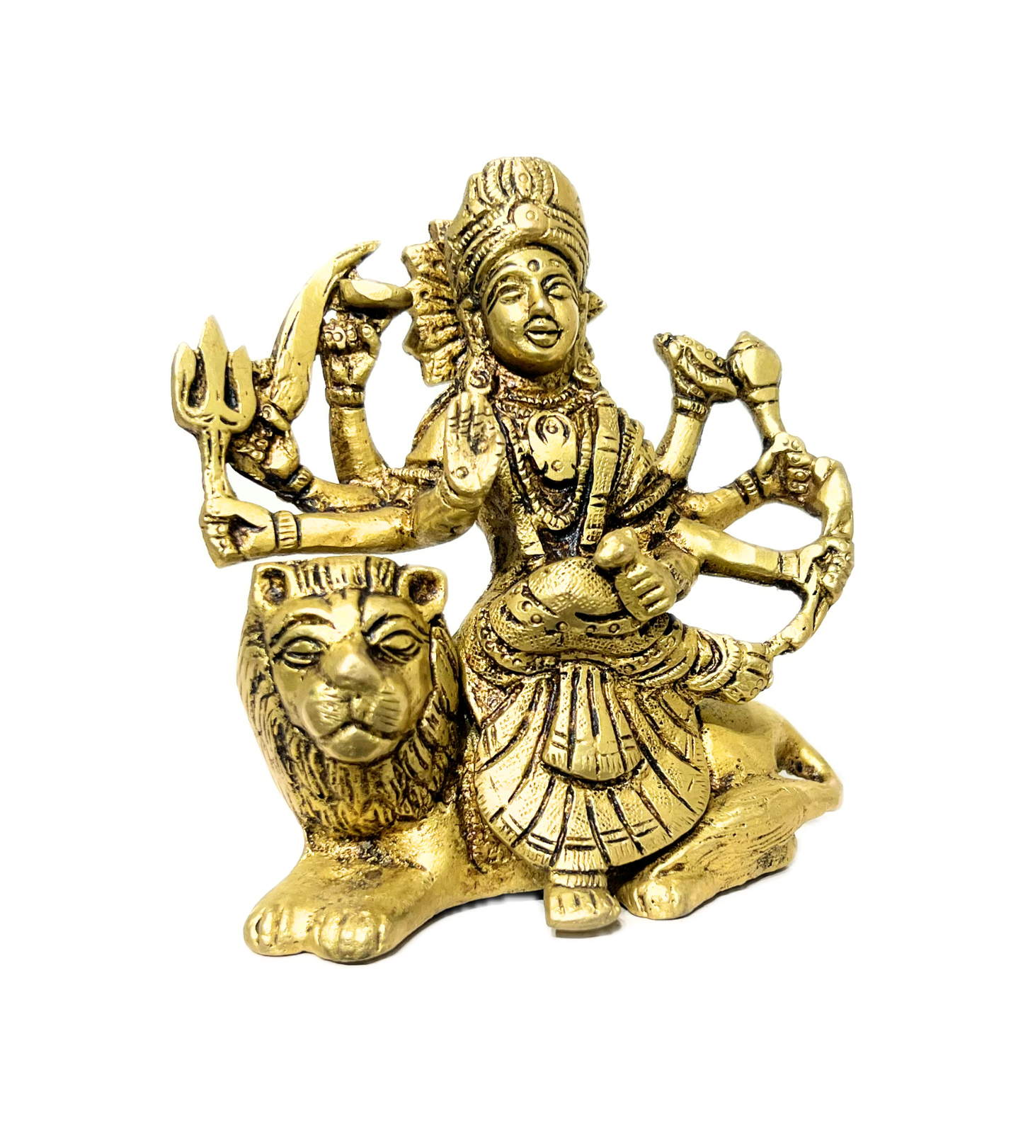 Brass Sherawali Maa Idol – 100% Pure Brass
