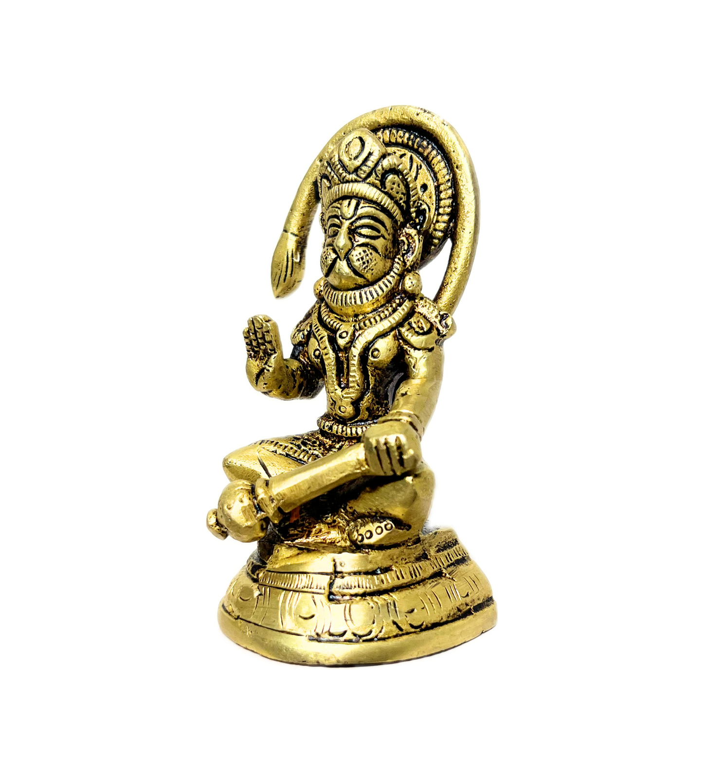 Brass Sitting Hanuman Idol – 100% Pure Brass