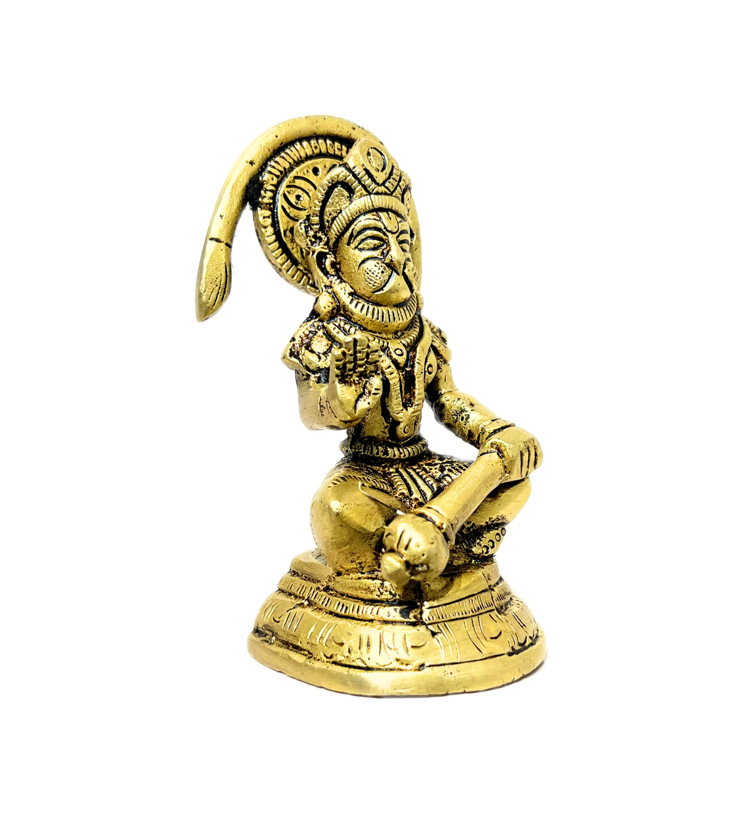 Brass Sitting Hanuman Idol – 100% Pure Brass