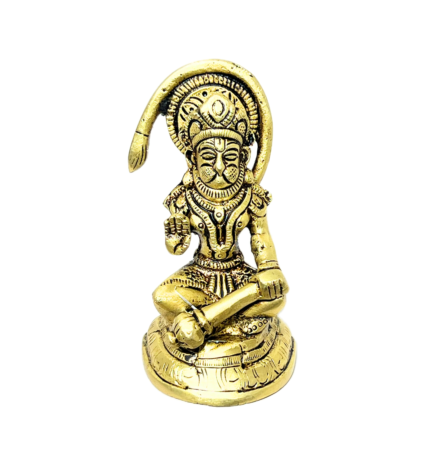 Brass Sitting Hanuman Idol – 100% Pure Brass