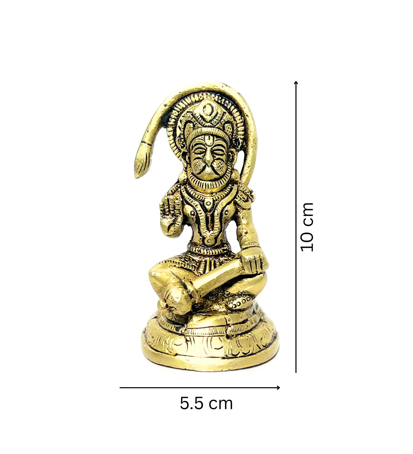 Brass Sitting Hanuman Idol – 100% Pure Brass