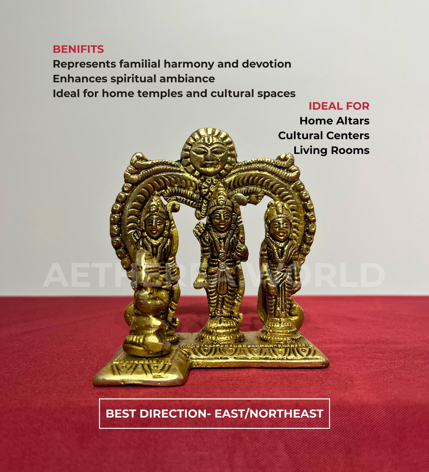 Ramdarbar Idol Set 100% Pure Brass-Antique Finish