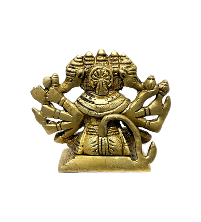 Sitting Brass Panchmukhi Hanuman Idol – 100% Pure Brass