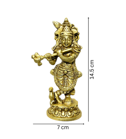 Brass Krishna Idol – 100% Pure Brass