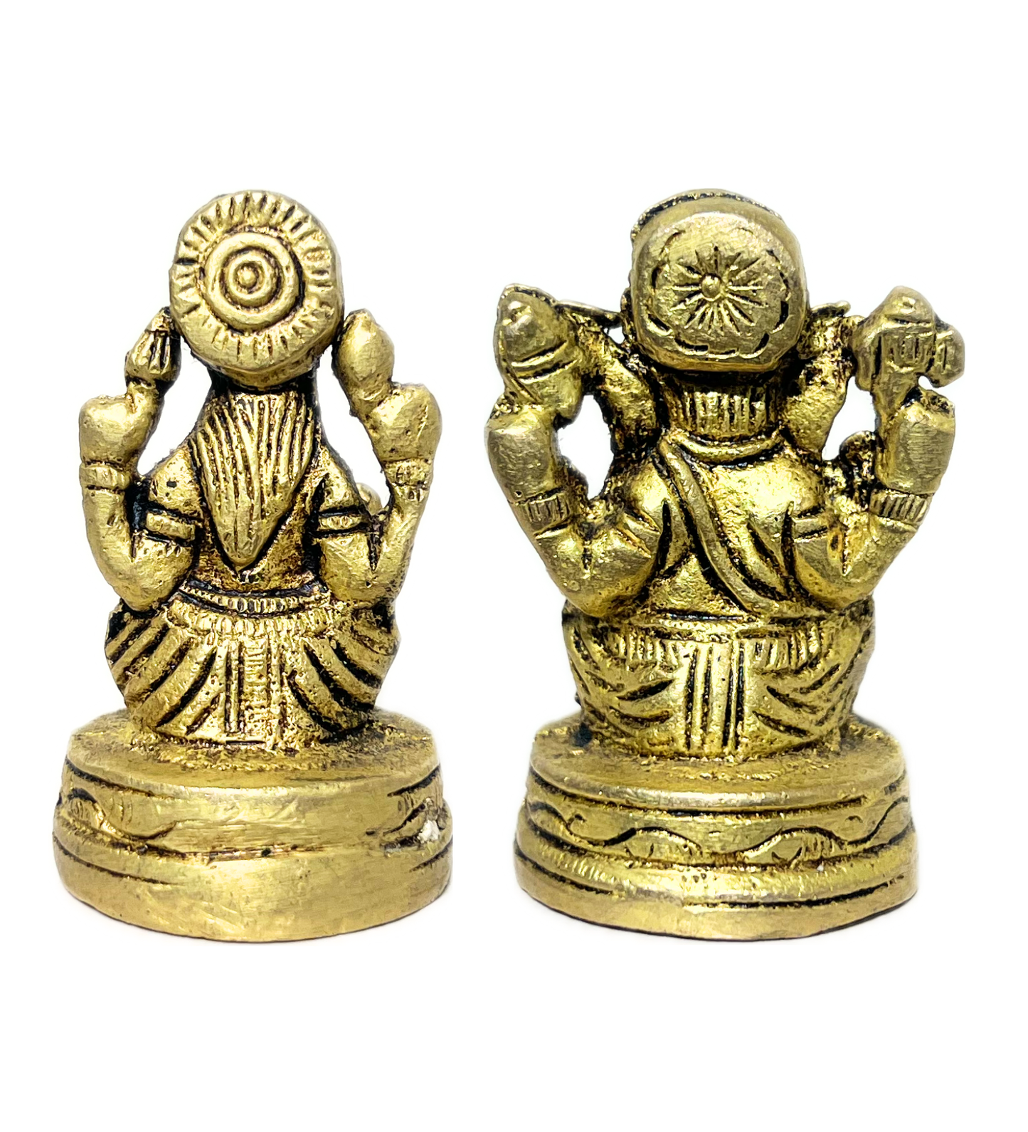 Small Brass Laxmi Ganesh Idol Set – 100% Pure Brass