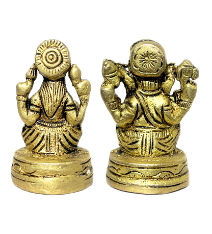 Small Brass Laxmi Ganesh Idol Set – 100% Pure Brass