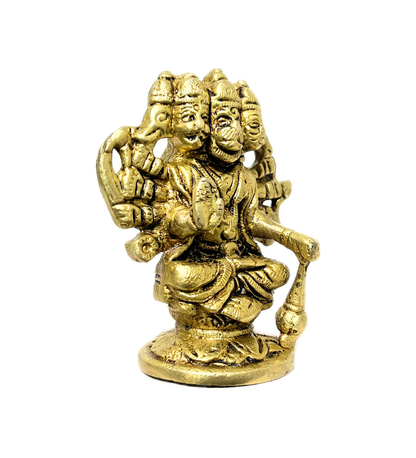 Brass Panchmukhi Hanuman Idol – 100% Pure Brass