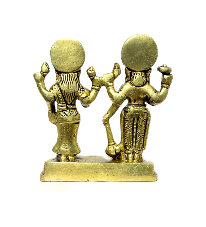 Brass Standing Vishnu Laxmi Idol – 100% Pure Brass