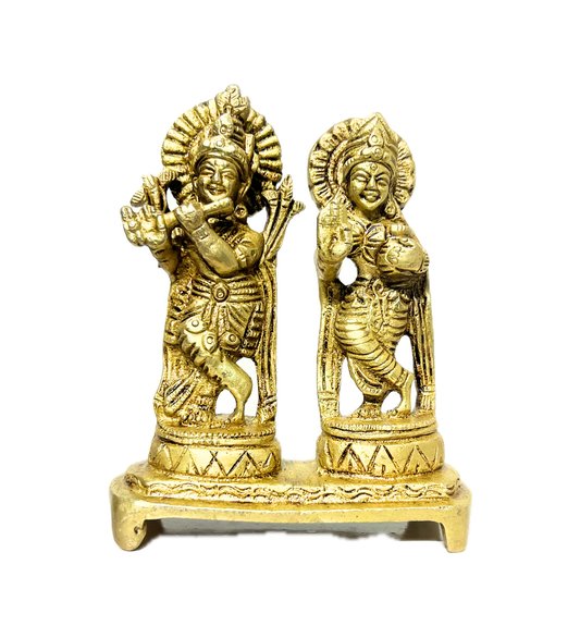 Brass Radha Krishna Idol – 100% Pure Brass