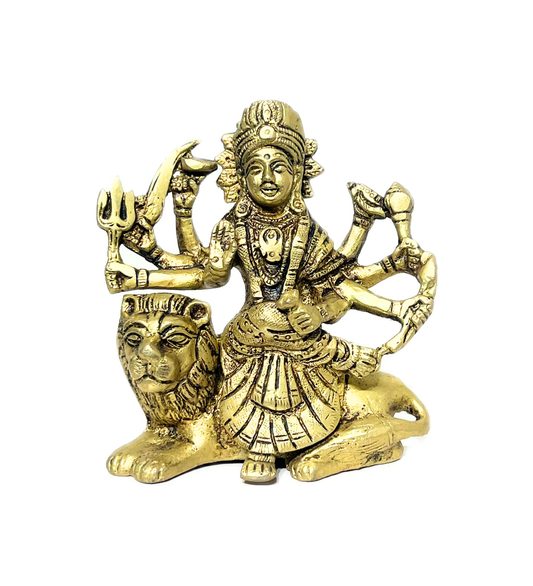 Brass Sherawali Maa Idol – 100% Pure Brass