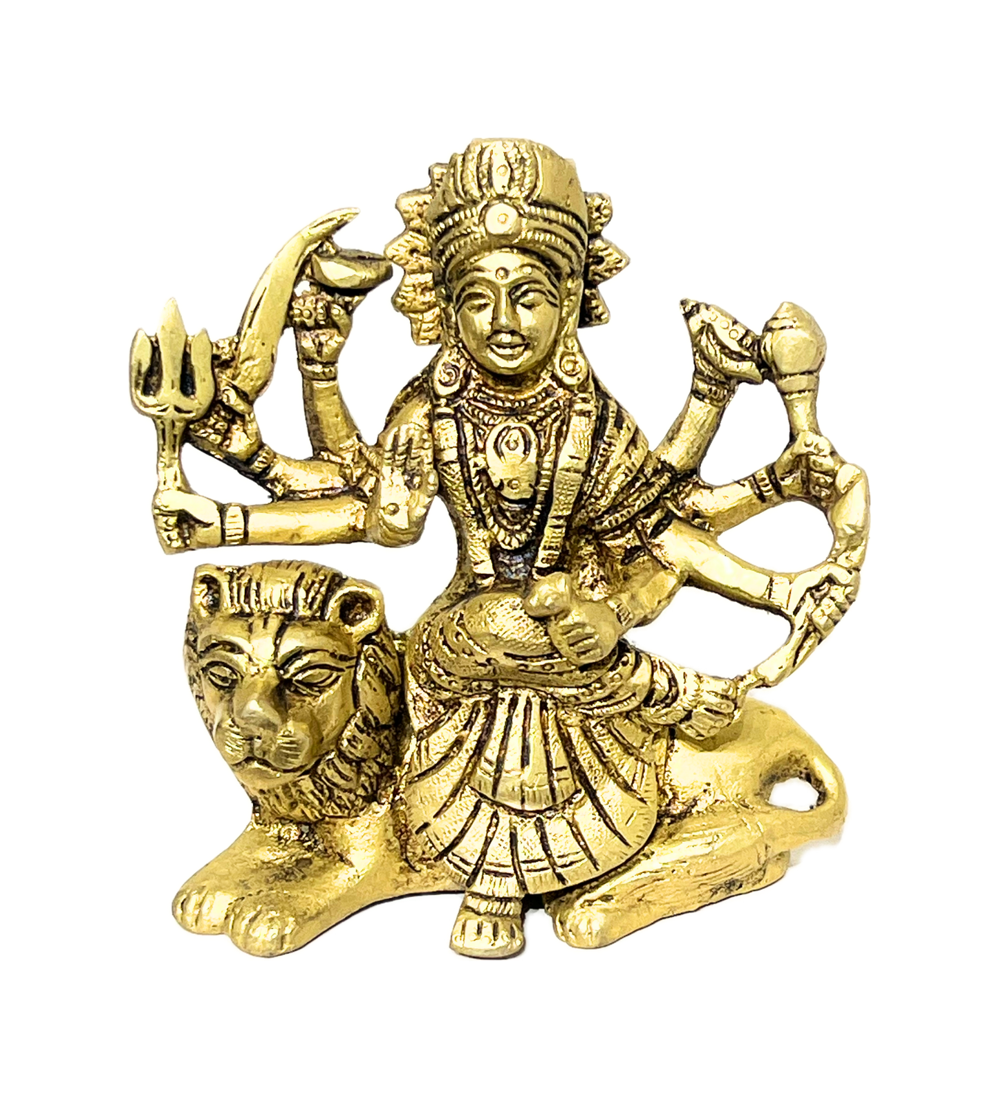 Brass Sherawali Maa Idol – 100% Pure Brass