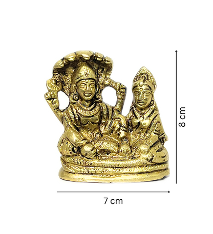 Brass Vishnu Laxmi on Shesh Naag – 100% Pure Brass