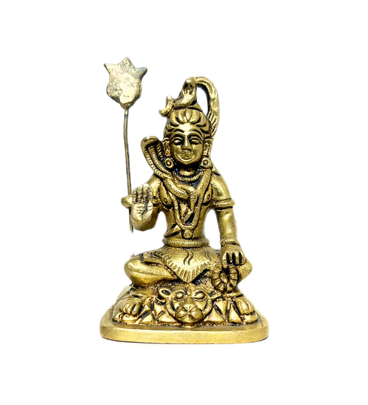Brass Shiv Ji with Trishul Idol – 100% Pure Brass