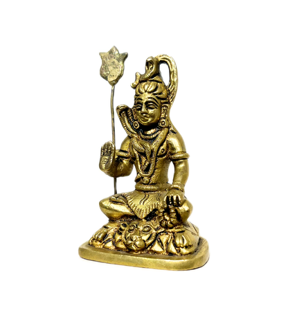 Brass Shiv Ji with Trishul Idol – 100% Pure Brass