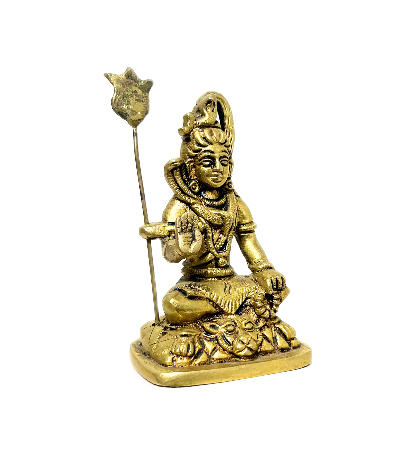 Brass Shiv Ji with Trishul Idol – 100% Pure Brass